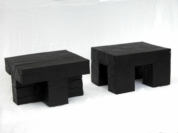 Divided block bedside tables